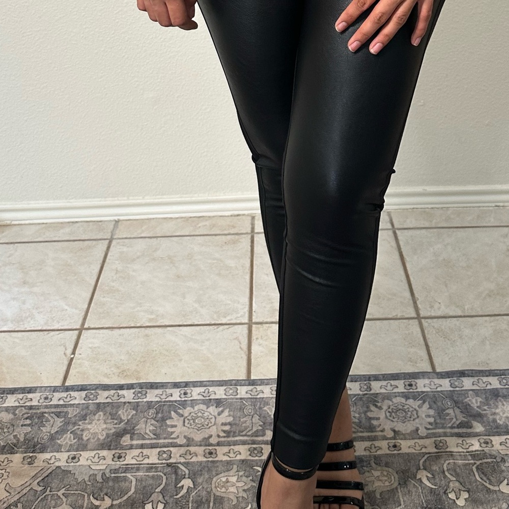 Chico's Black Leather-Look Leggings